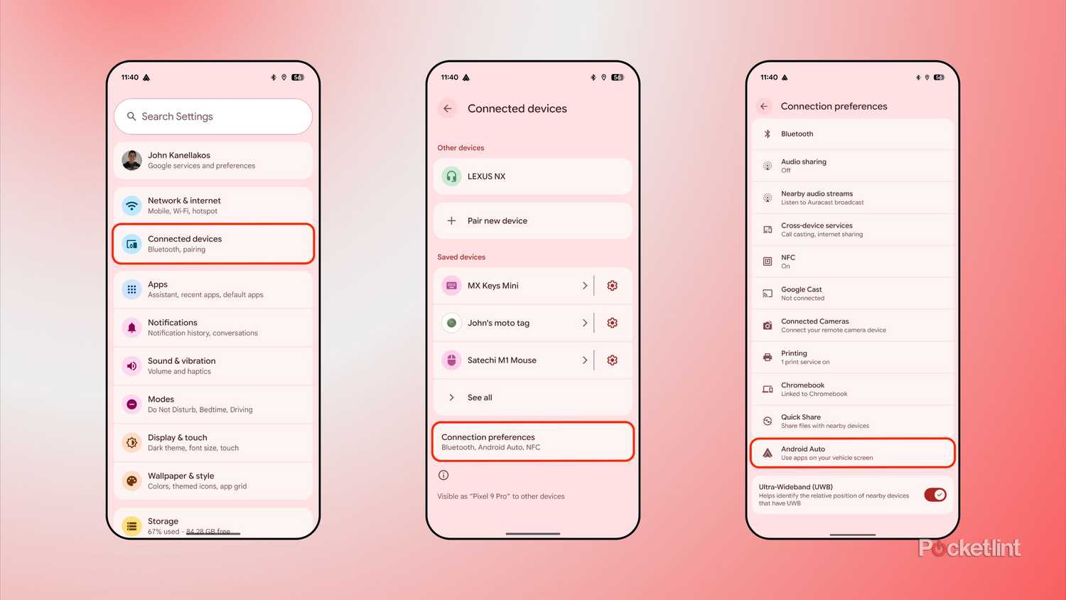 Android Auto settings screenshots