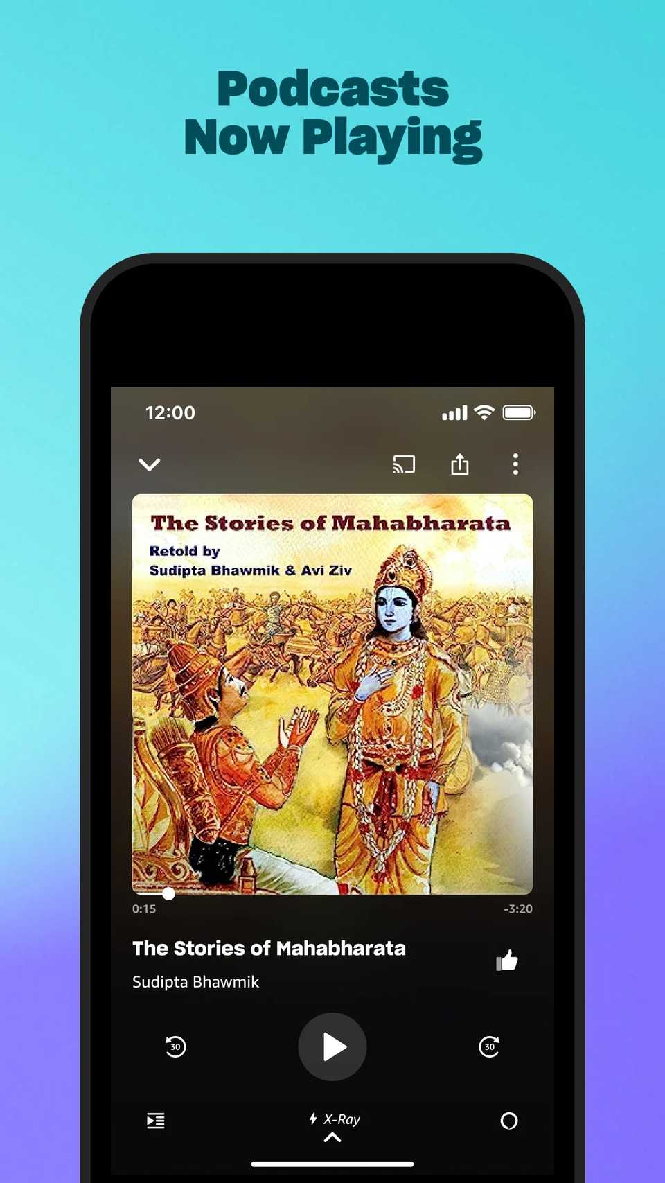 Amazon Music podcast playing