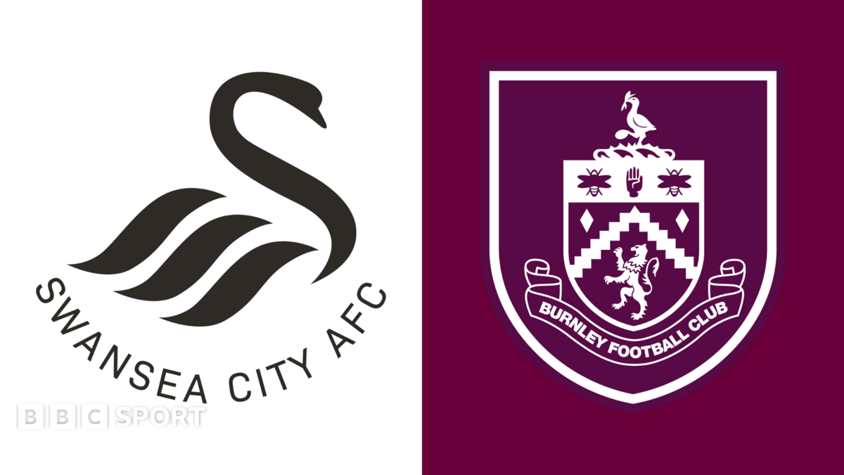 The Swansea City and Burnley club crests side by side