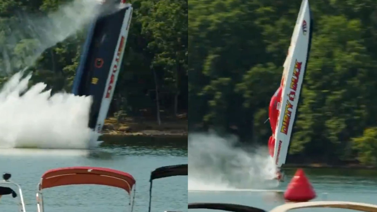 Boat going 213 mph crosses finish line and suddenly takes off into the air - MARCA