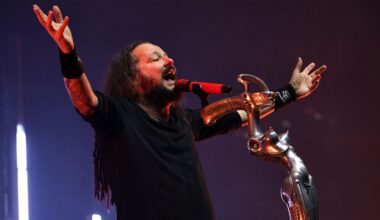 Jonathan Davis of Korn onstage in 2025