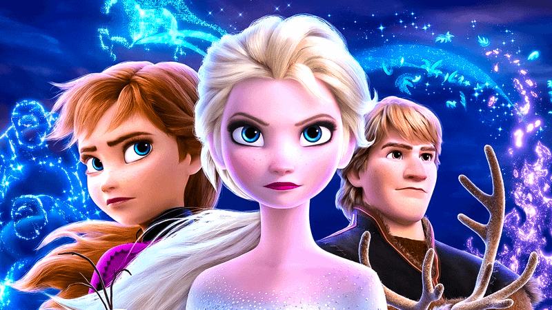 Anna, Elsa, and Kristoff from Frozen.
