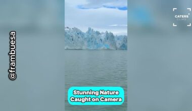 Dramatic Glacier Collapse Creates Incredible Blue Ice Surge