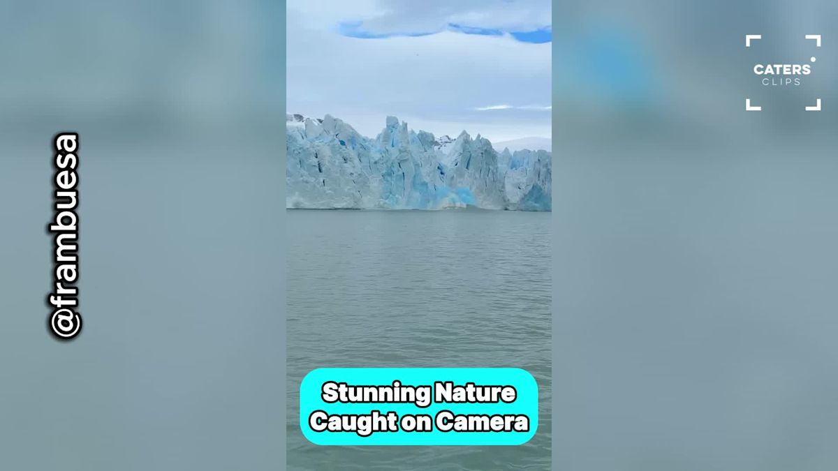 Dramatic Glacier Collapse Creates Incredible Blue Ice Surge