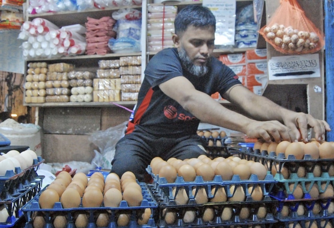 Eggs, long seen as an affordable protein source for low- and middle-income households, are also expensive now. Photo: Focus Bangla