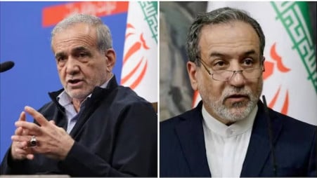 Iran President Masoud Pezeshkian, Foreign Minister Seyed Abbas Araghchi. Photo Collected