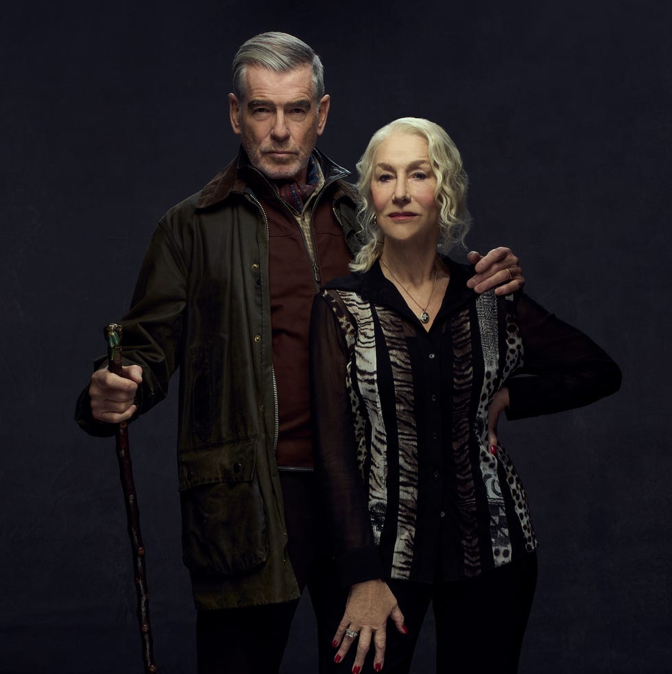 Mobland l r pierce brosnan as conrad harrigan and helen mirren as maeve harrigan in mobland, season 1, streaming on paramount+ 2025. photo credit: jason bell/paramount+