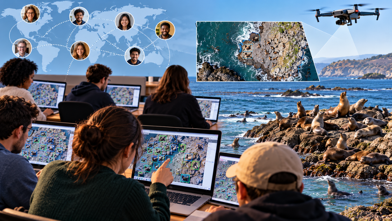 Image AI generated More than 1,500 volunteers count seals and sea lions on Zooniverse