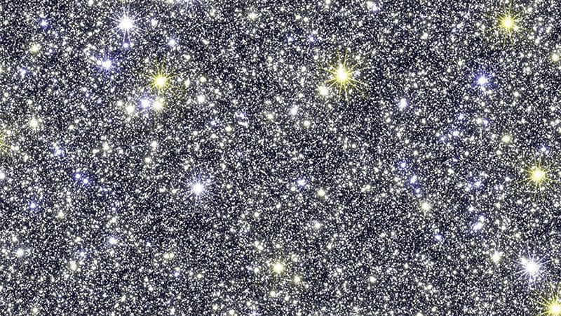 simulated image of part of central bulge of Milky Way