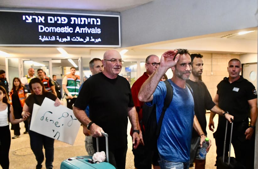 Israelis reunite with their loved ones who were on the hijacked flydubai flight at Ben-Gurion Airport on September 30 2026.