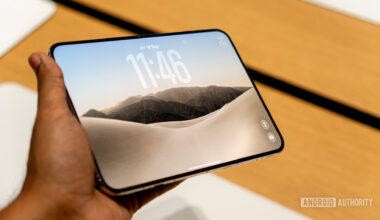 Apple iPhone Duo Hands On Inner Display with no crease and under display camera visible