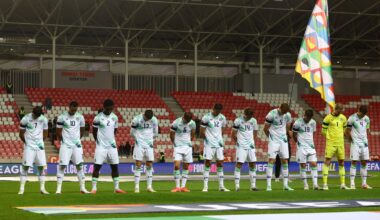 Ireland players lowered their heads during the Israeli anthem in the last game. Pic: Reuters