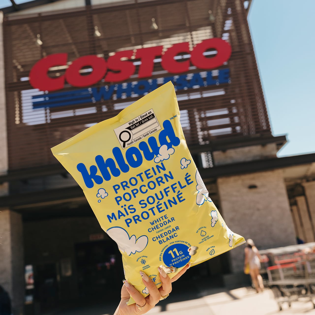 Khloé Kardashian's Protein Popcorn is made with 7 grams of protein per serving, using "Khloud Dust," a milk protein isolate blend coating the kernels.