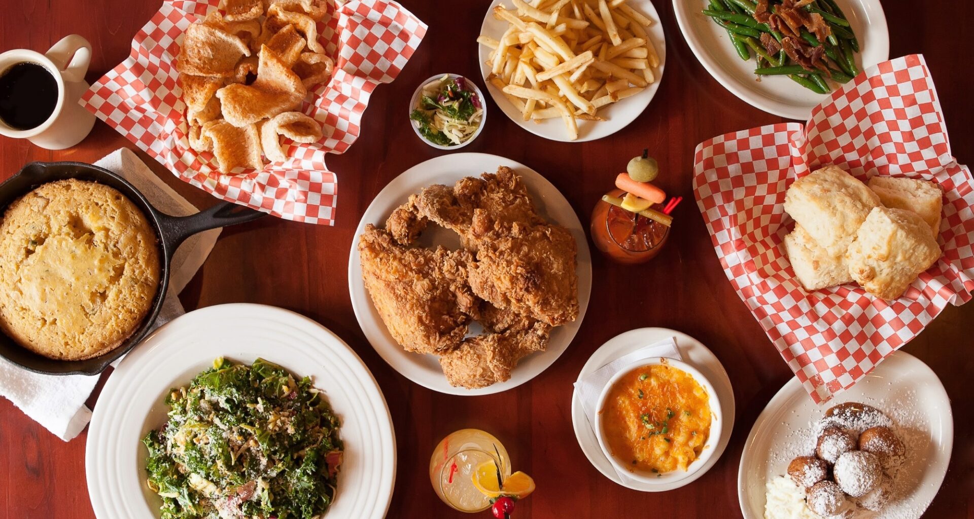 Southern Comfort Food Restaurant Dinner Spread