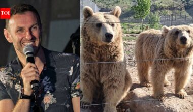 Outlander actor Steven Cree opens bear sanctuary in Armenia; three rescued Syrian brown bears move from filthy cages to spacious habitats | World News