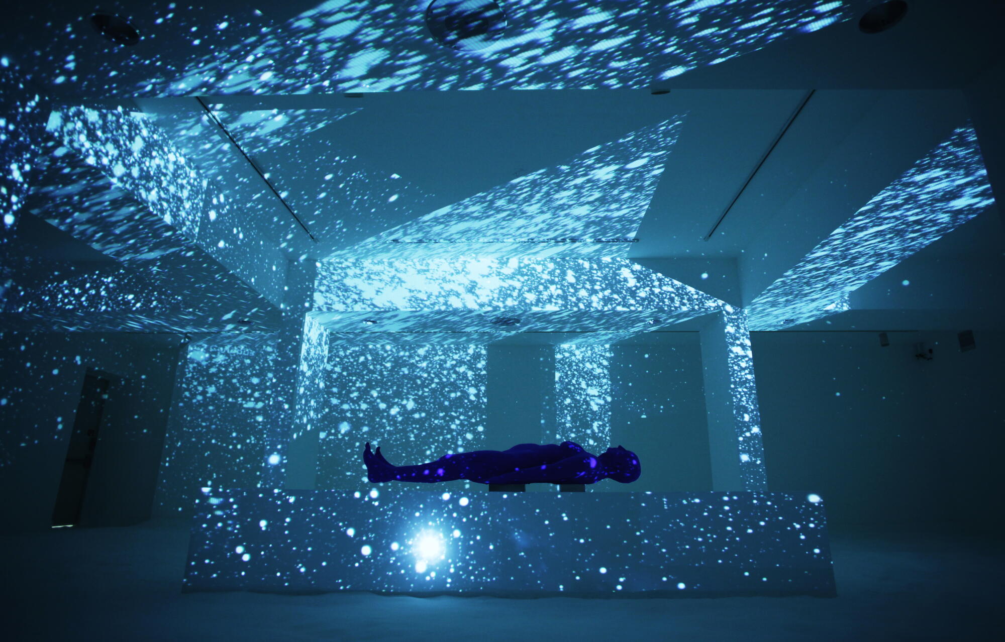 "Particle Horizon" (2014), video projection. Installed at the Laguna Art Museum in 2014.