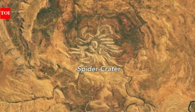 NASA's latest satellite imagery reveals Australia's giant spider; the striking landscape created by an ancient impact is a huge crater