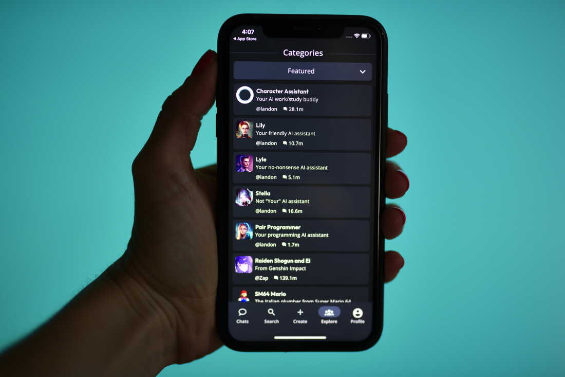Some of the “Characters” available to users