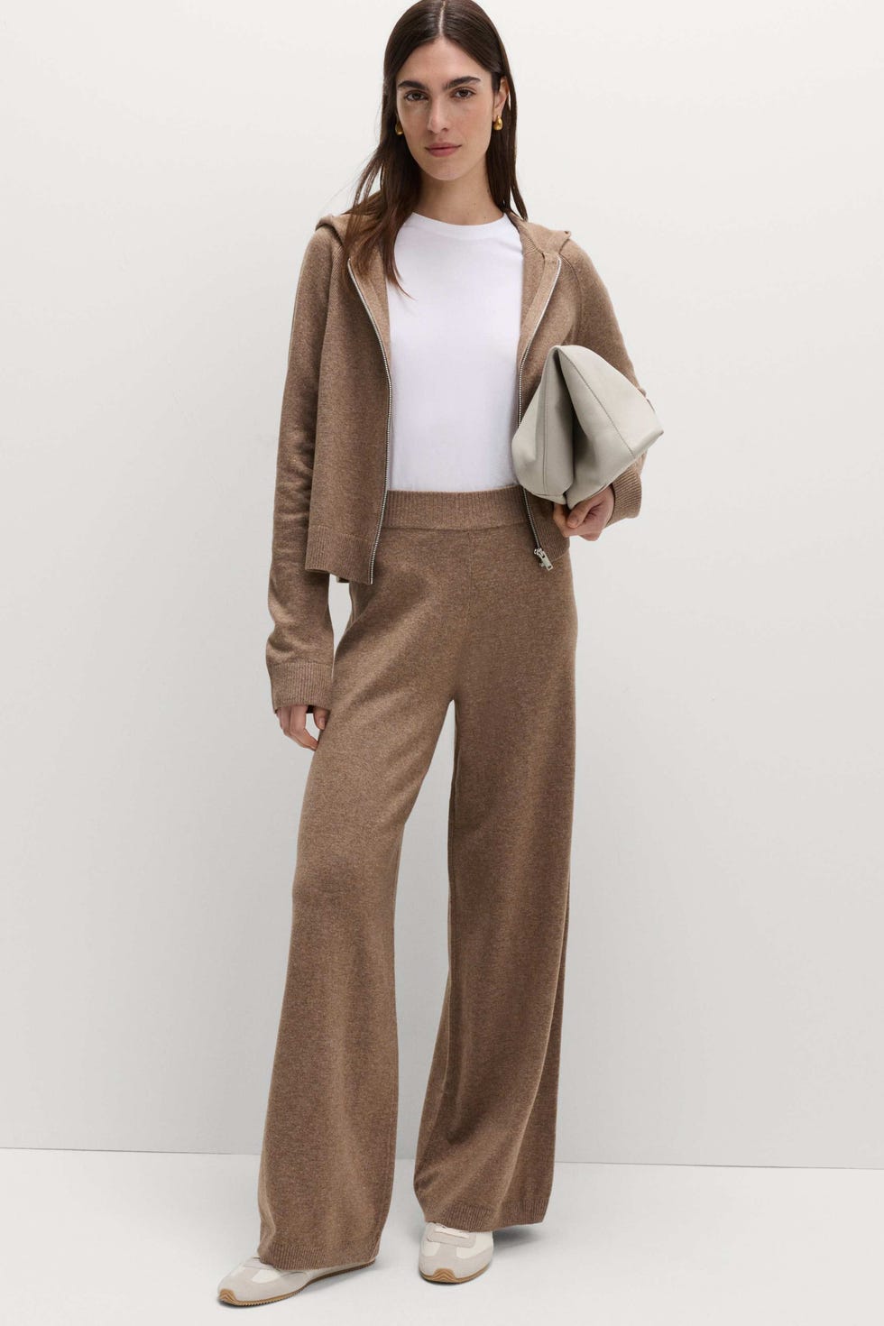 Air-Yarn Wide Leg Knitted Trousers