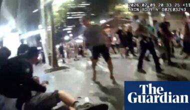 Bodycam video shows police officer shoving Herzog protester before ‘I punched him in the head’ boast | Australian police and policing