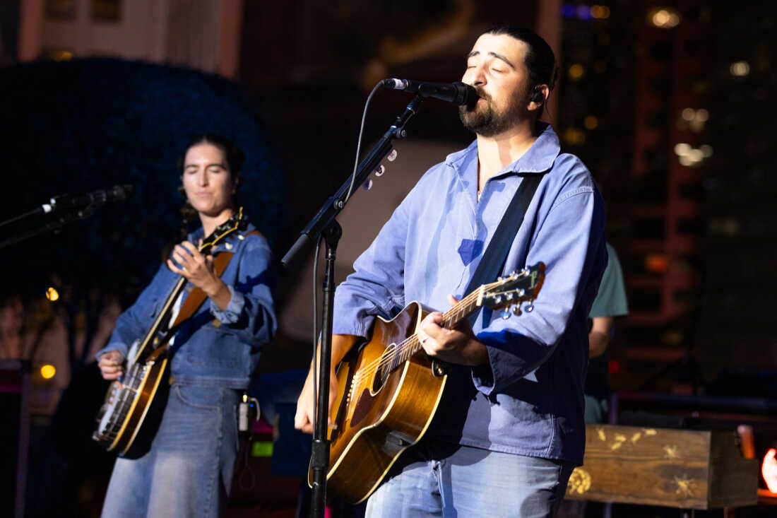 Noah Kahan performs at the Grammy Museum on Sept. 3 in Los Angeles.