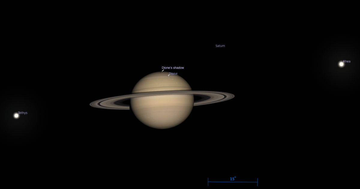 The Sky Today on Sunday, October 25: Dione crosses Saturn