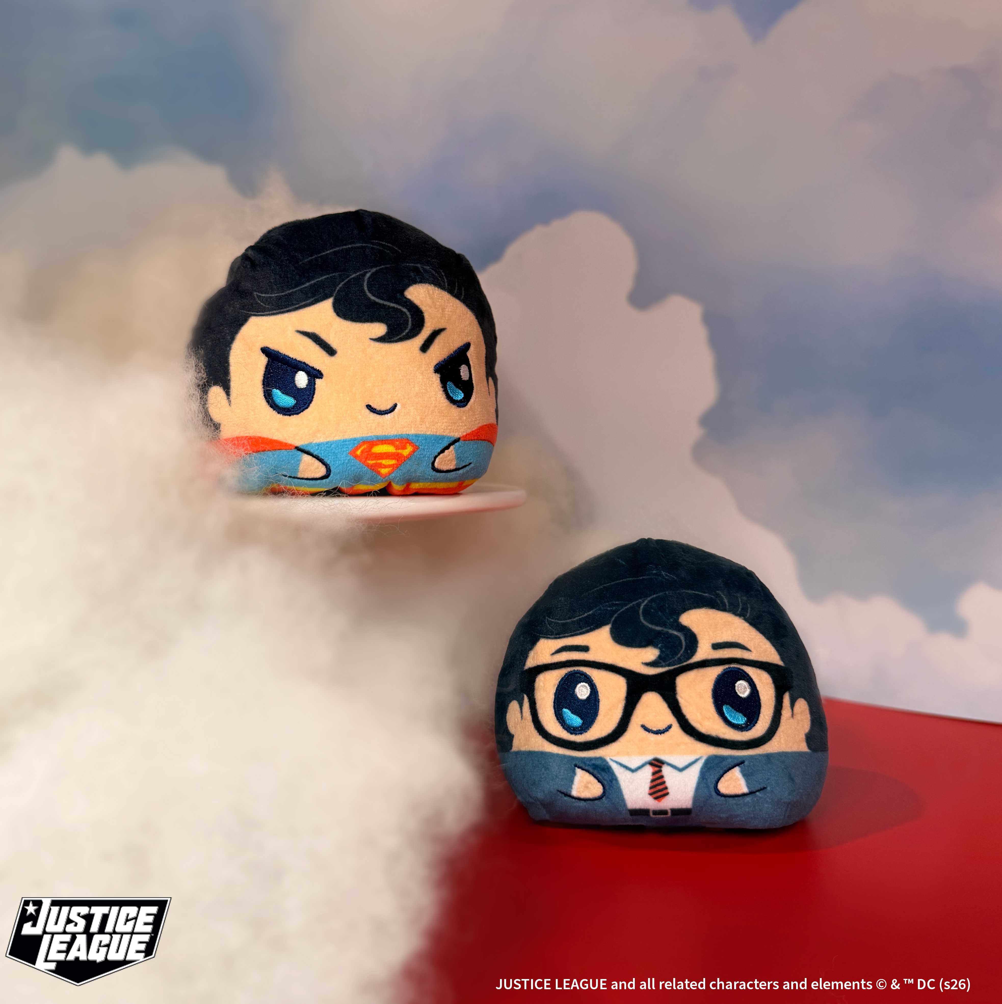 TeeTurtle's Justice League Reversible Plush collection includesBatman/Joker, Clark Kent/Superman, Supergirl/Krypto, and Wonder Woman/Cheetah.