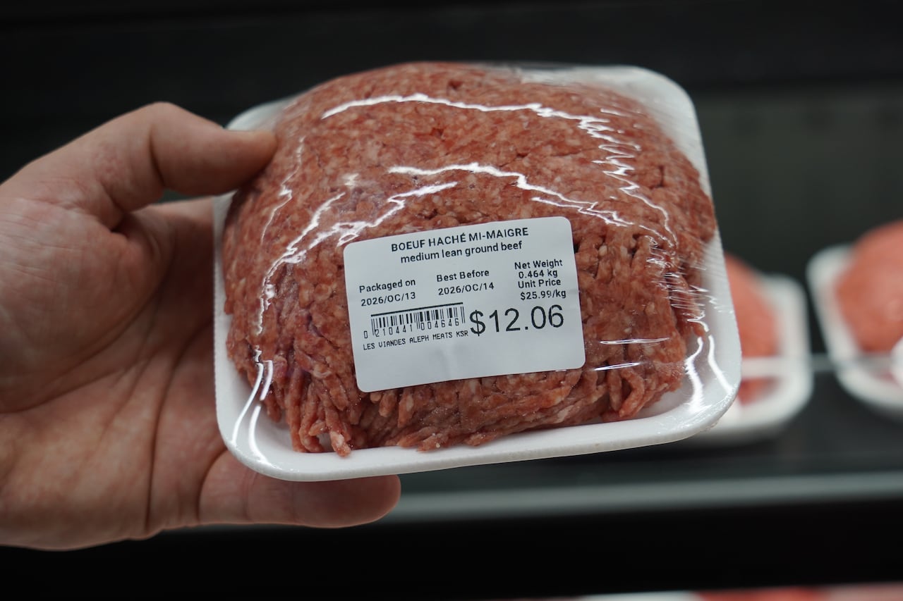 A packaged piece of ground meat