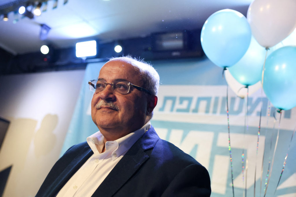 Israel's Joint List of Arab Parties holds a press conference to launch its election campaign in Jaffa