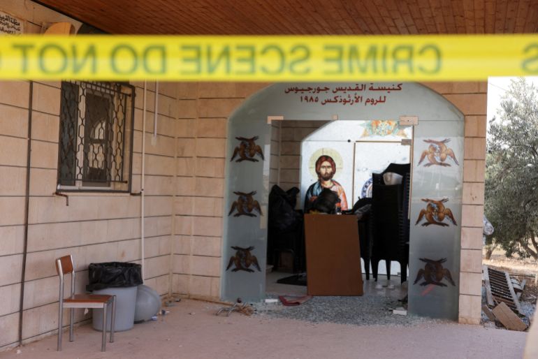 The grounds of St George’s Greek Orthodox is cordoned off on October 24, 2026 [Alaa Al Sukhni/Reuters] 
