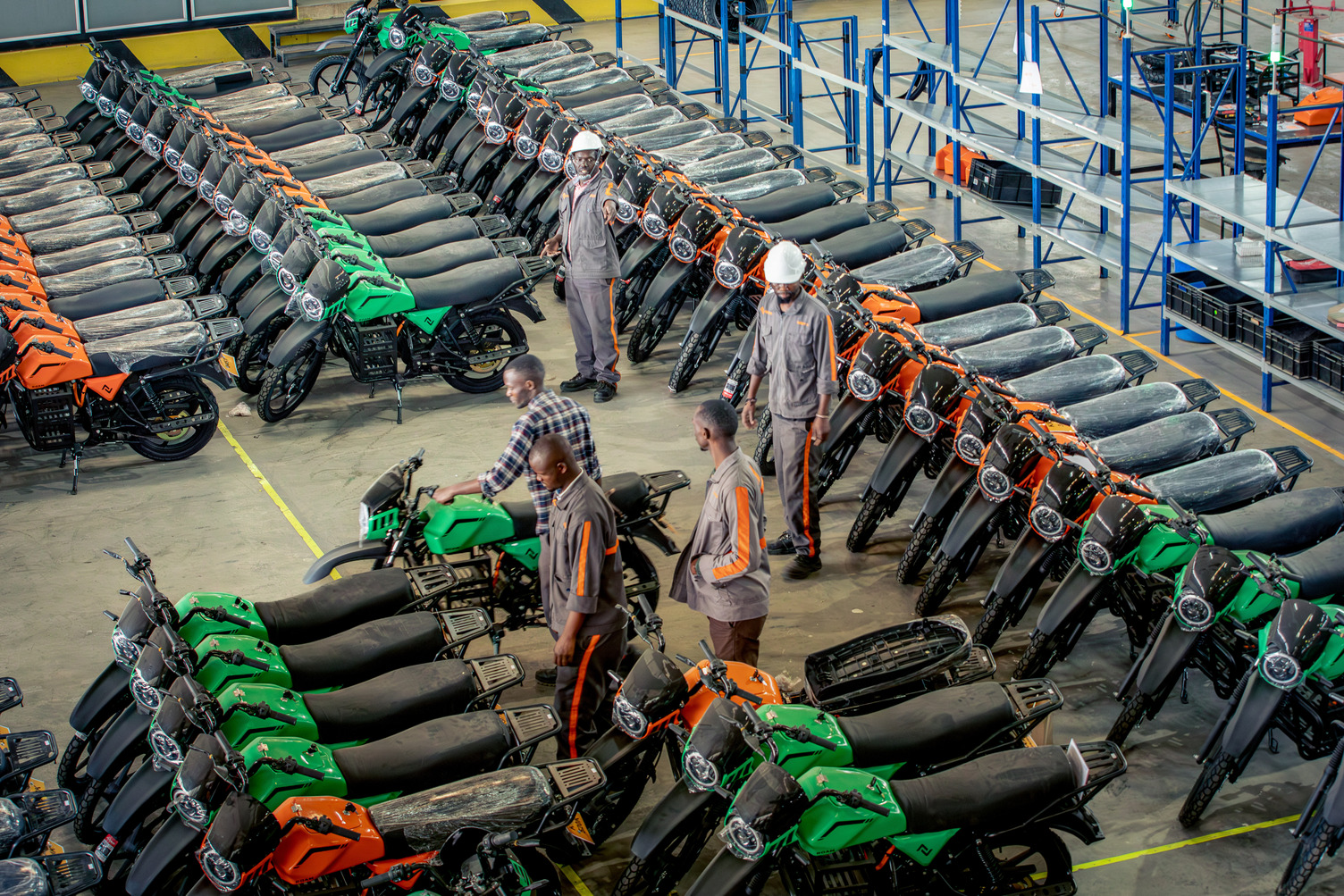 A warehouse full of electric motorcyles