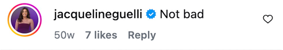User profile picture with a comment reading "Not bad" and engagement statistics. User profile picture with a comment reading "Not bad" and engagement statistics.