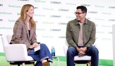 (L-R) Kirsten Korosec and RJ Scaringe, Founder & CEO, Rivian, speak onstage during TechCrunch Disrupt 2026 at Moscone Center on October 13, 2026 in San Francisco, California.