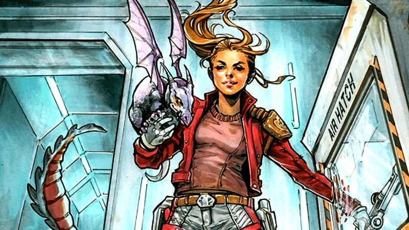 Kitty Pryde alongside Lockheed.