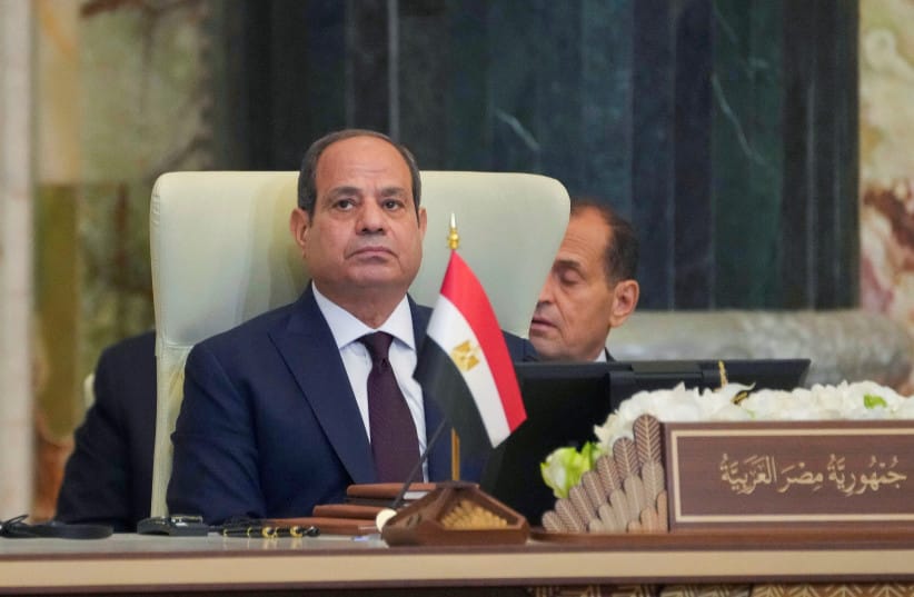 EGYPT’S PRESIDENT Abdel Fattah al-Sisi attends an Arab League summit, in Baghdad, in May. President Sisi, if you seek peace, if you seek to alleviate the suffering, open the gate from Gaza, the writer urges.
