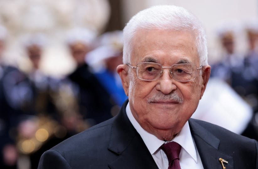 Palestinian Authority President Mahmoud Abbas and Italian Prime Minister Giorgia Meloni (not pictured) meet at Chigi Palace, in Rome, Italy, November 7, 2025.
