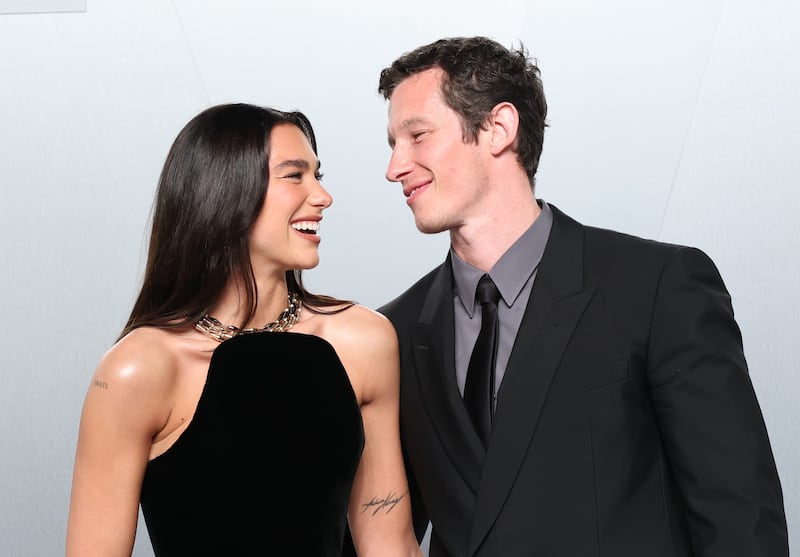 Actor Callum Turner, who is reportedly among a group of actors to screen-test to be the new James Bond, pictured with singer Dua Lipa. Photograph: Getty