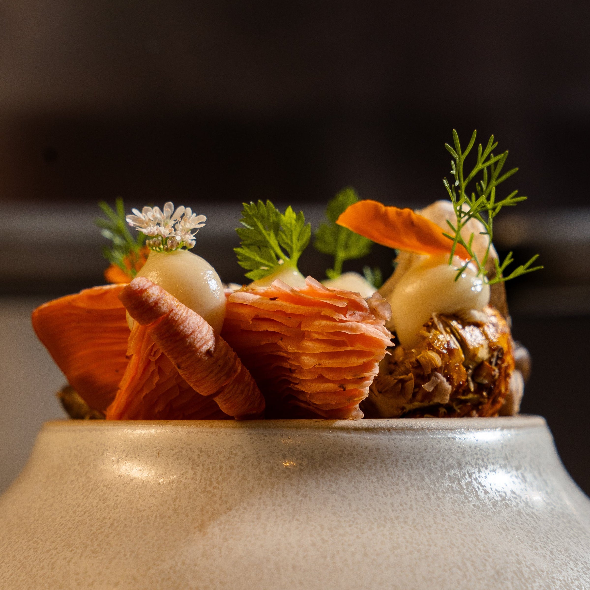A mushroom dish at Mutra