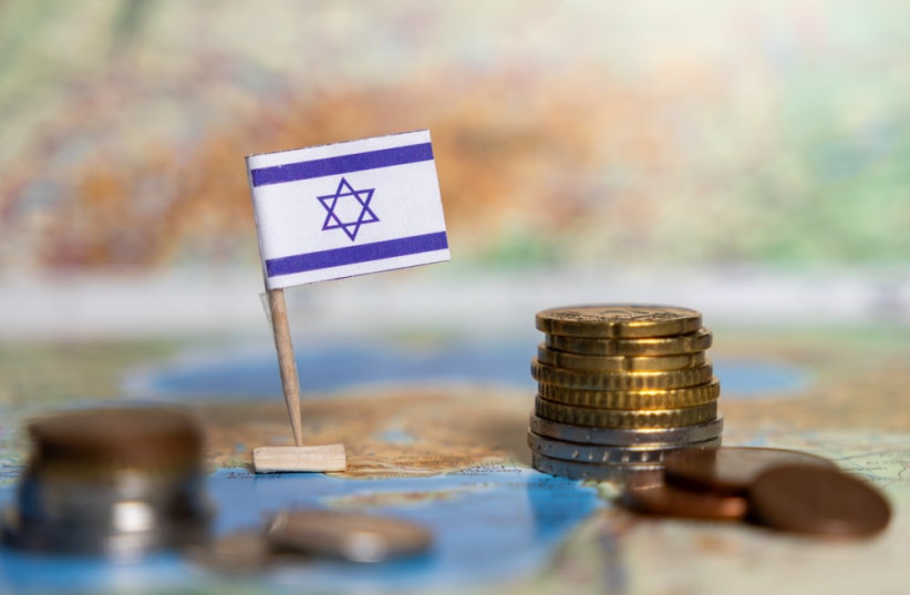 A business and technology-themed image representing Israel’s economic resilience, with modern infrastructure, digital innovation, and global investment themes.