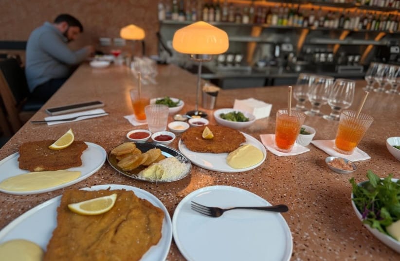 A schnitzel meal at Oscar's, in Tel Aviv.