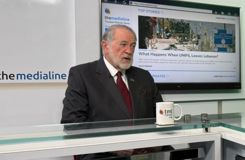 US Ambassador to Israel Mike Huckabee in interviewed at The Media Line's studio in Jerusalem, Sept. 17, 2026.