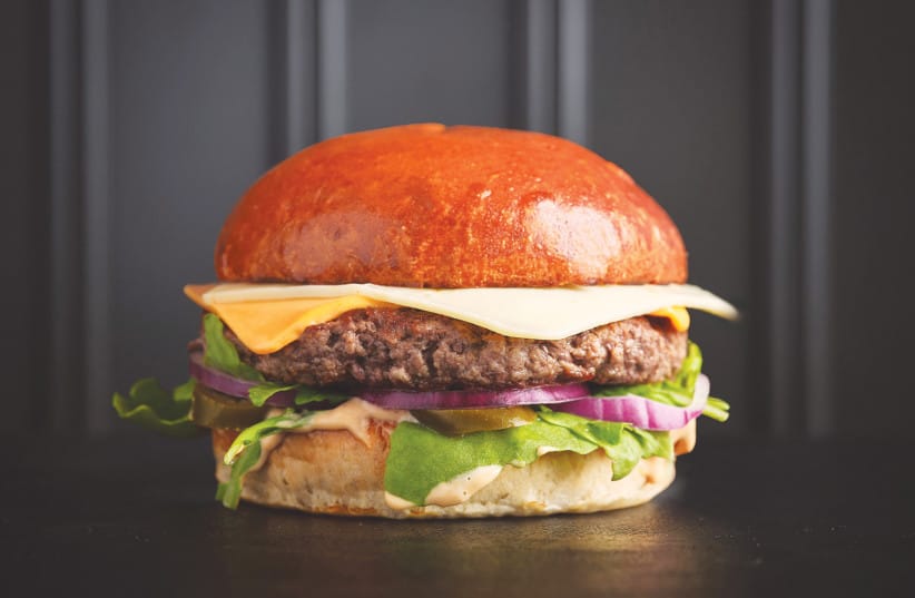 Burger from Chentro Kosher.