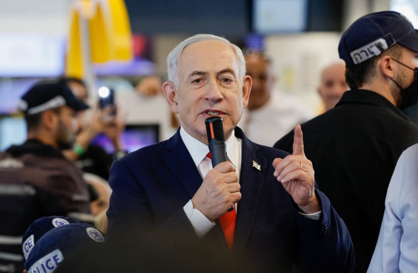 Israeli Prime Minister Benjamin Netanyahu speaks as he meets members of the public at a mall, ahead of Israel’s national election, in Ramla, Israel October 19, 2026.