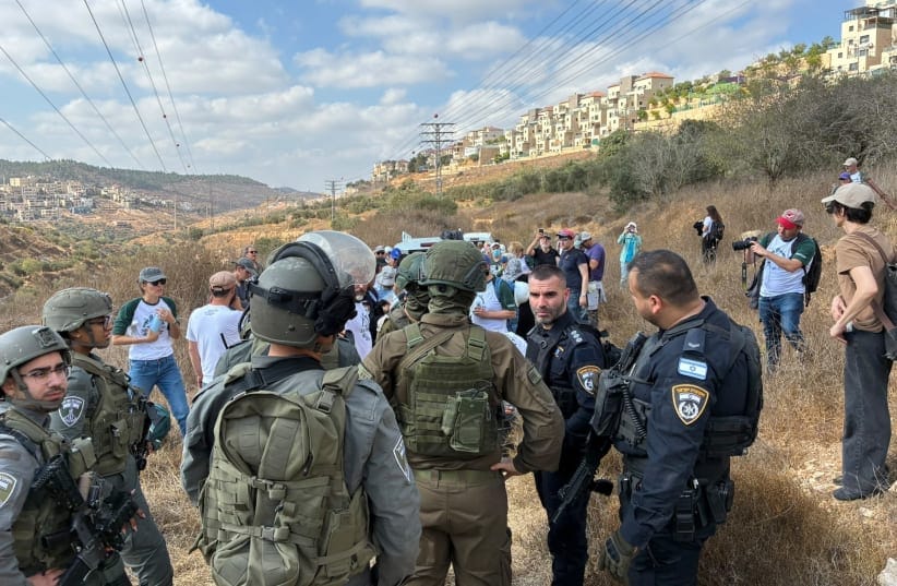 IDF forces detain volunteers with Rabbis for Human Rights in the West Bank village of Nahalin on October 21, 2026. 