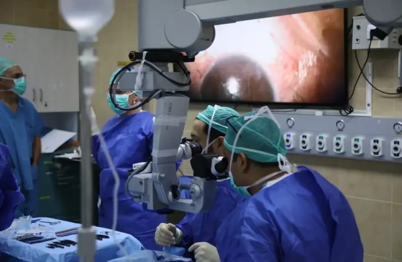 Corneal transplant surgery at Rambam Medical Center.