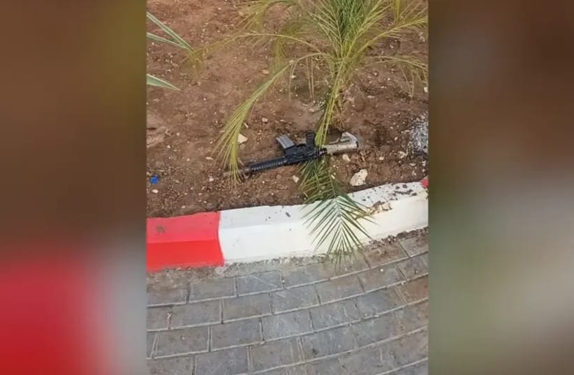 A discarded weapon used in the terror attack at the Judea Junction, October 23, 2026.