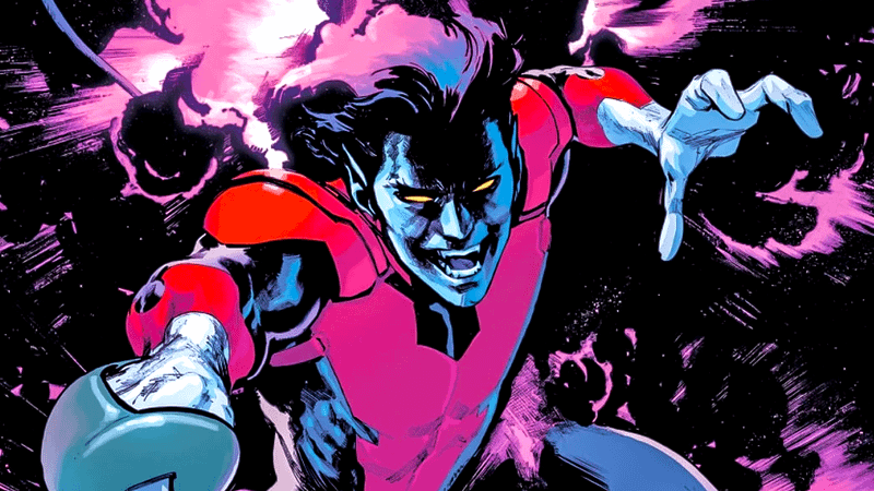Nightcrawler using his sword.