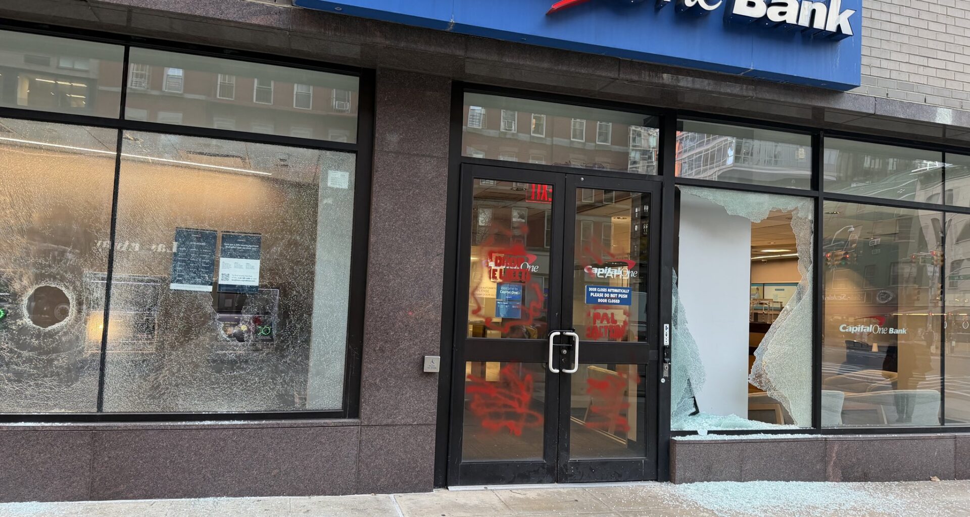 Manhattan Capital One Bank Branch Targeted With Anti-Israel Graffiti, Windows Smashed