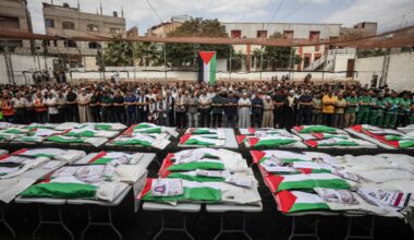 Funeral held for 75 Palestinians after remains recovered from Gaza ruins | Israel-Palestine conflict News