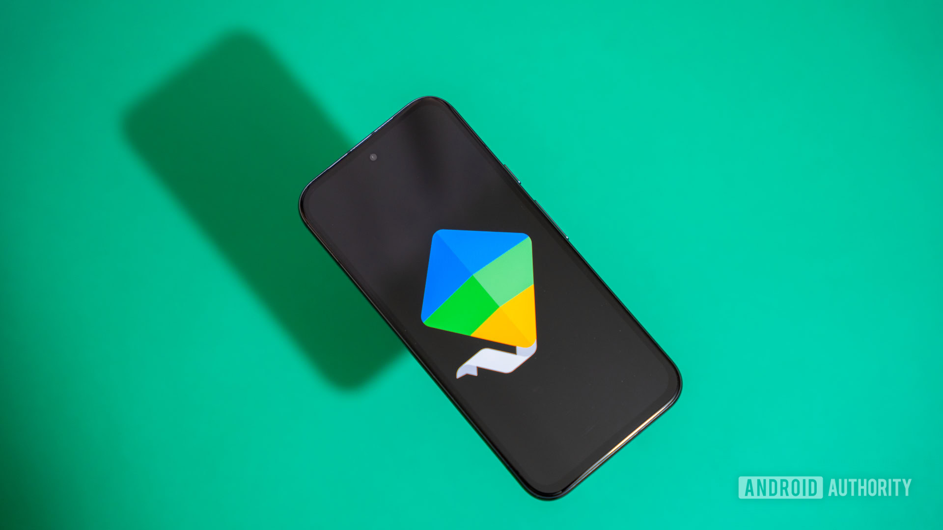 Google Family Link on green background stock photo